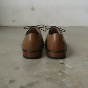 Men's Brown Cap-Toe Pebbled Leather Oxfords — Mistley