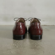 Men's Burgundy Alligator-Embossed Leather Oxfords — Booker