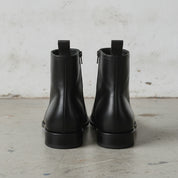 Men's Black Plain-Toe Leather Zip Boots — Bunton — Bunton