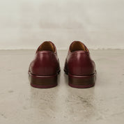 Men's Burgundy Crocodile-Embossed Leather Wingtip Oxfords — Arden