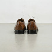 Men's Brown Alligator-Embossed Leather Oxfords — Kimpton