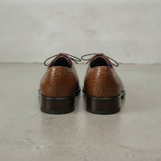 Men's Brown Crocodile-Embossed Leather Oxfords — Ascott