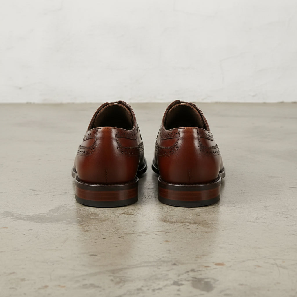 Men's Brown Wingtip Leather Brogue Derby — Bathwick