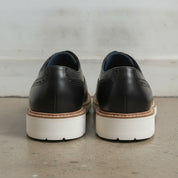 Men's Black Wingtip Leather Derby Brogues — Bingham