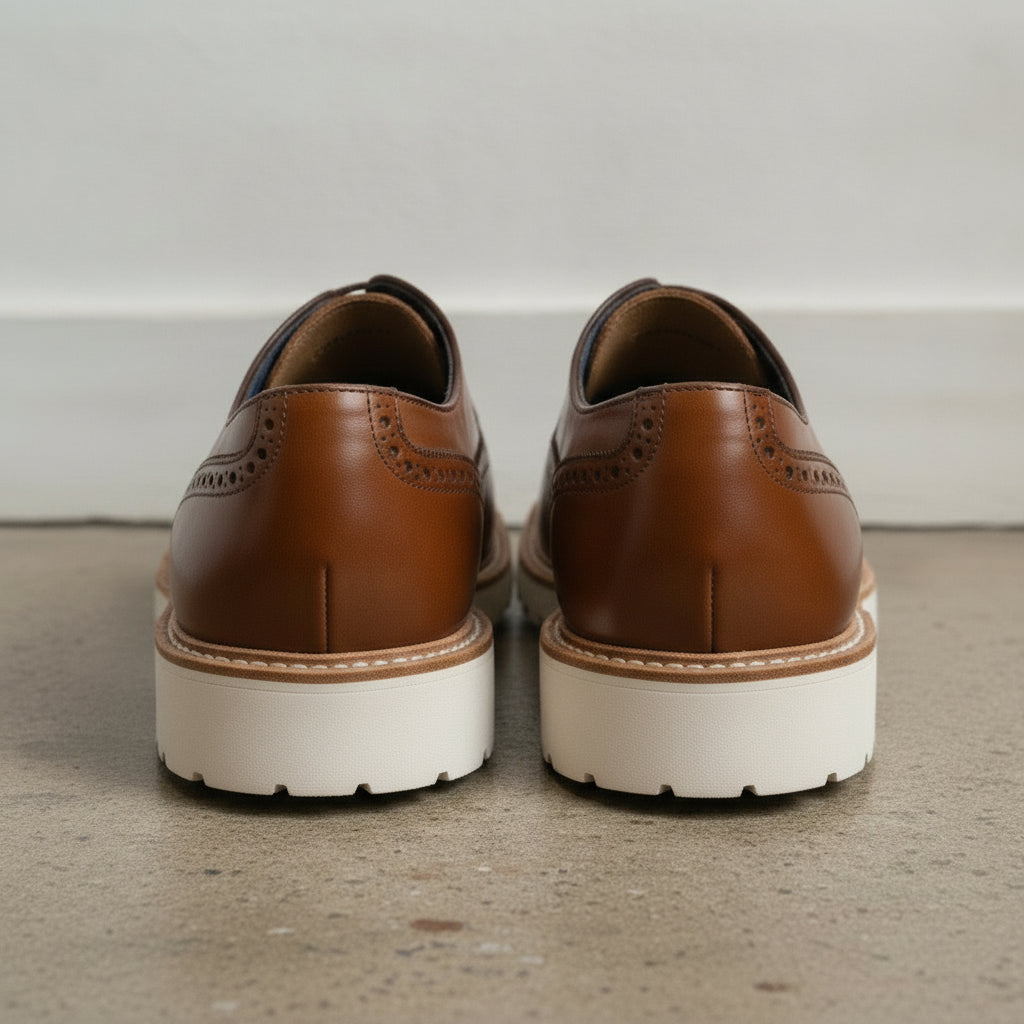Men's Brown Wingtip Leather Derby Brogues — Bingham