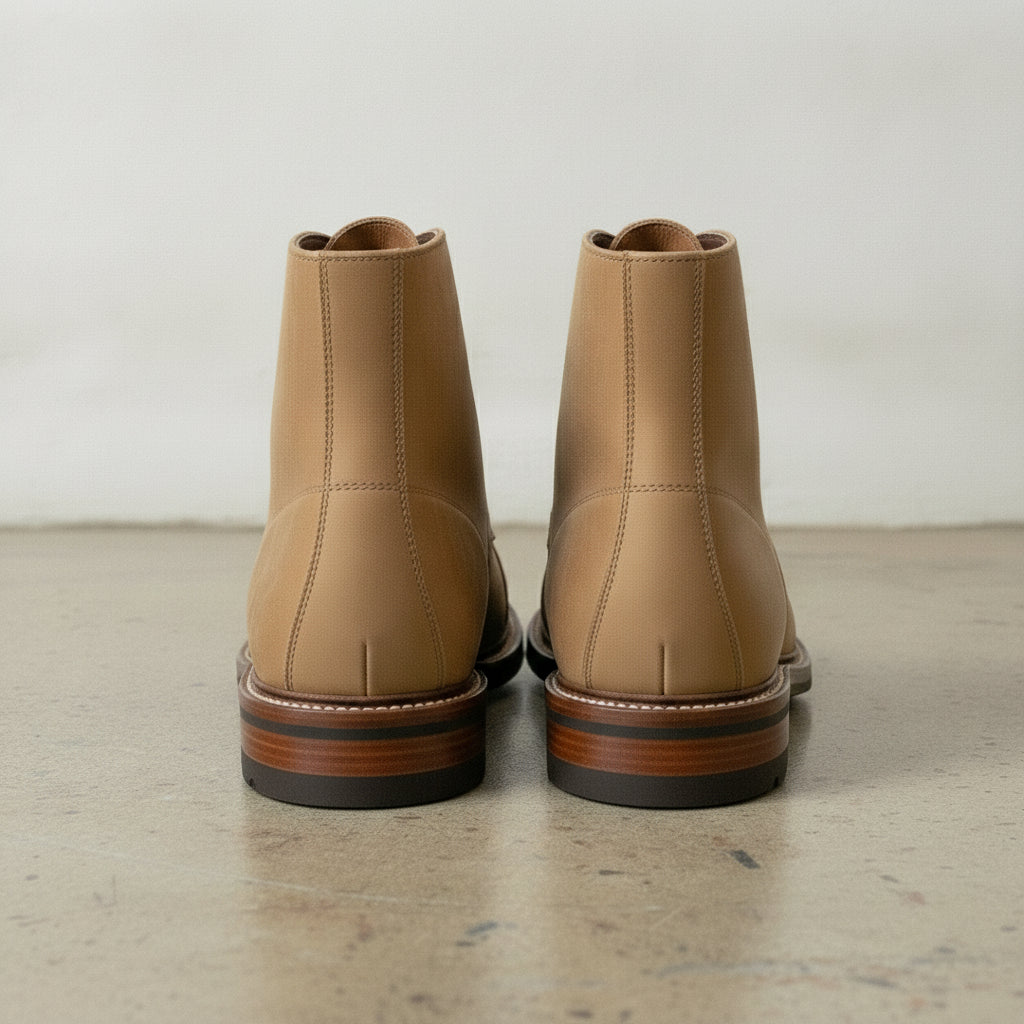 Men's Tan Cap-Toe Nubuck Leather Ankle Boots — Laverton