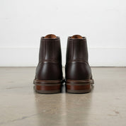 back-view - Men's Combat Boots, Full-Grain Leather Boots, Lace-Up Ankle Boots