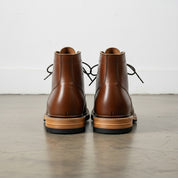 back-view - Men's Service Boots, Full-Grain Leather Boots, Goodyear Welt Service Boots, Brown Leather Ankle Boots