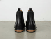back-view - Women's Handmade Black Leather Chelsea Boots
