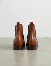 back-view - Women's Handmade Cognac Brown Elastic Side Boot Leather Chelsea Boots