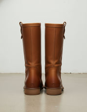 back-view - Women's Handmade Cognac Brown Leather Classic Riding Boots