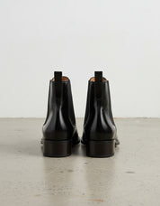 back-view - Women's Handmade Leather Chelsea Boots, Slip-On Ankle Boot, Polished Dress Boot