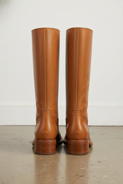 back-view - Women's Handmade Leather Knee-High Boots, Western Riding Boot, Buttery Soft Calfskin Boot