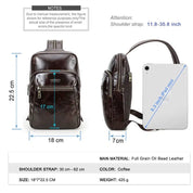Men's Genuine Leather Mini 8.3'' Ipad Backpack - Sling Shoulder Bag