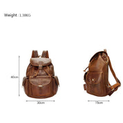 Large Capacity Distressed Men's Leather Backpack- Outdoor Travel & Laptop Bag