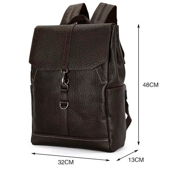 Full Grain Leather Rucksack for Men- Stylish Travel Backpack