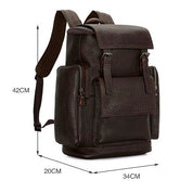 Men's Dark Brown Pebbled Leather Backpack — Ahearne