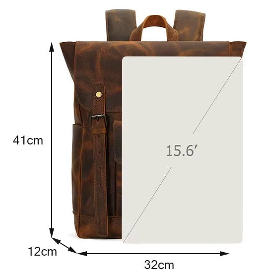 Men's Brown Leather Backpack — Codrington