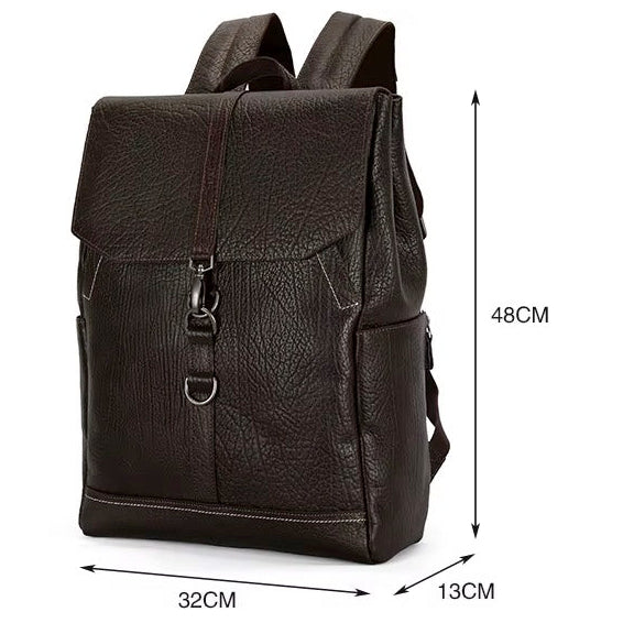 Handmade Full-Grain Leather Business Laptop Backpack for Men