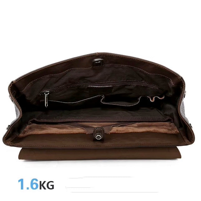 Handmade Full-Grain Leather Business Laptop Backpack for Men