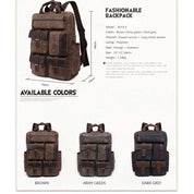 Men's Brown and Dark Brown Waxed Canvas and Leather Backpack — Claughton