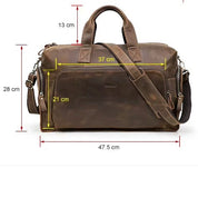 Waterproof Leather Gym & Travel Duffle Bag, Custom Hand Luggage for Men
