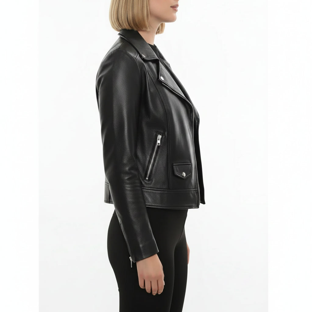 Women's Handmade Biker Leather Jacket