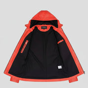 Women's Handmade Hooded A-line Leather Coat