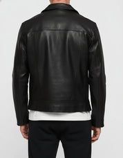 Handmade Men Black Biker Leather Jacket, Men Motorcycle Jacket, Biker Jacket for Men