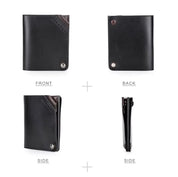 360° Rotating Leather Wallet – Slim Card Holder with Button Closure & SIM Tool Slot