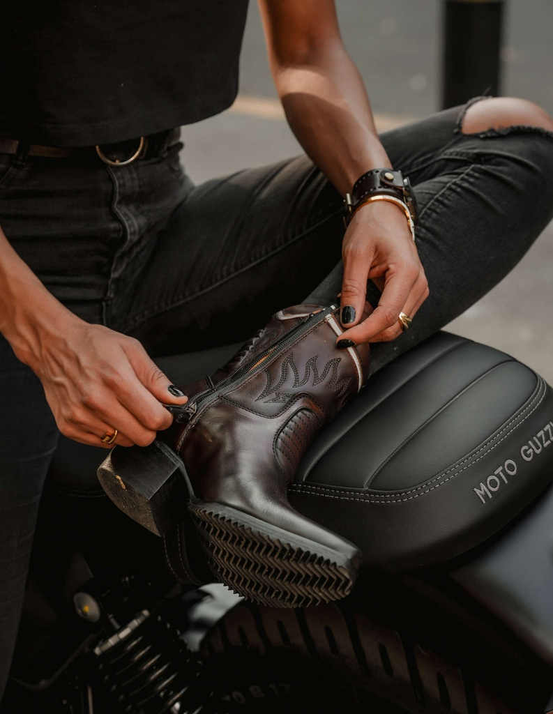 Women's Full-grain Calf Leather Western Cowboy Boots