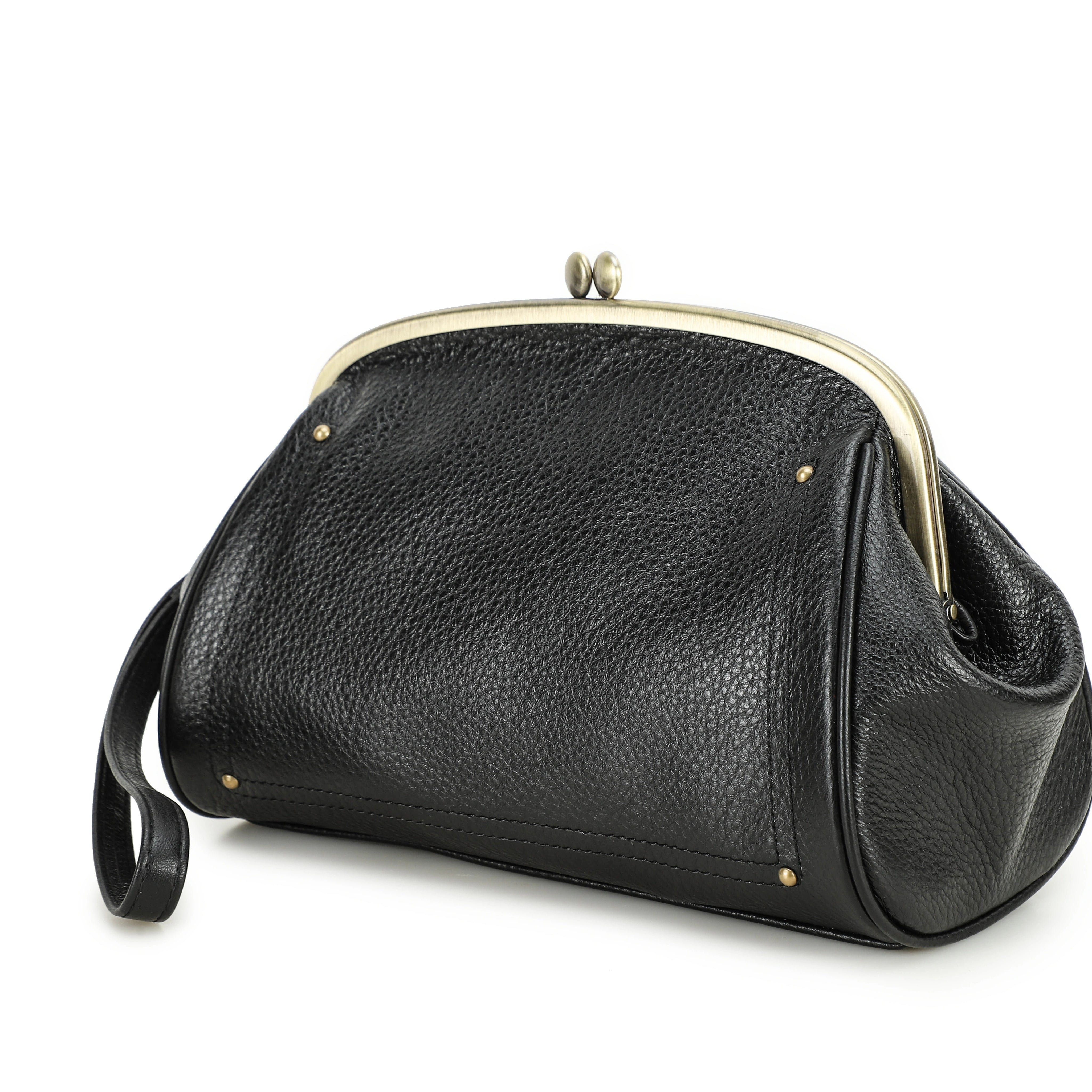 Women's Green Pebbled Leather Clutch Bag — Atchley