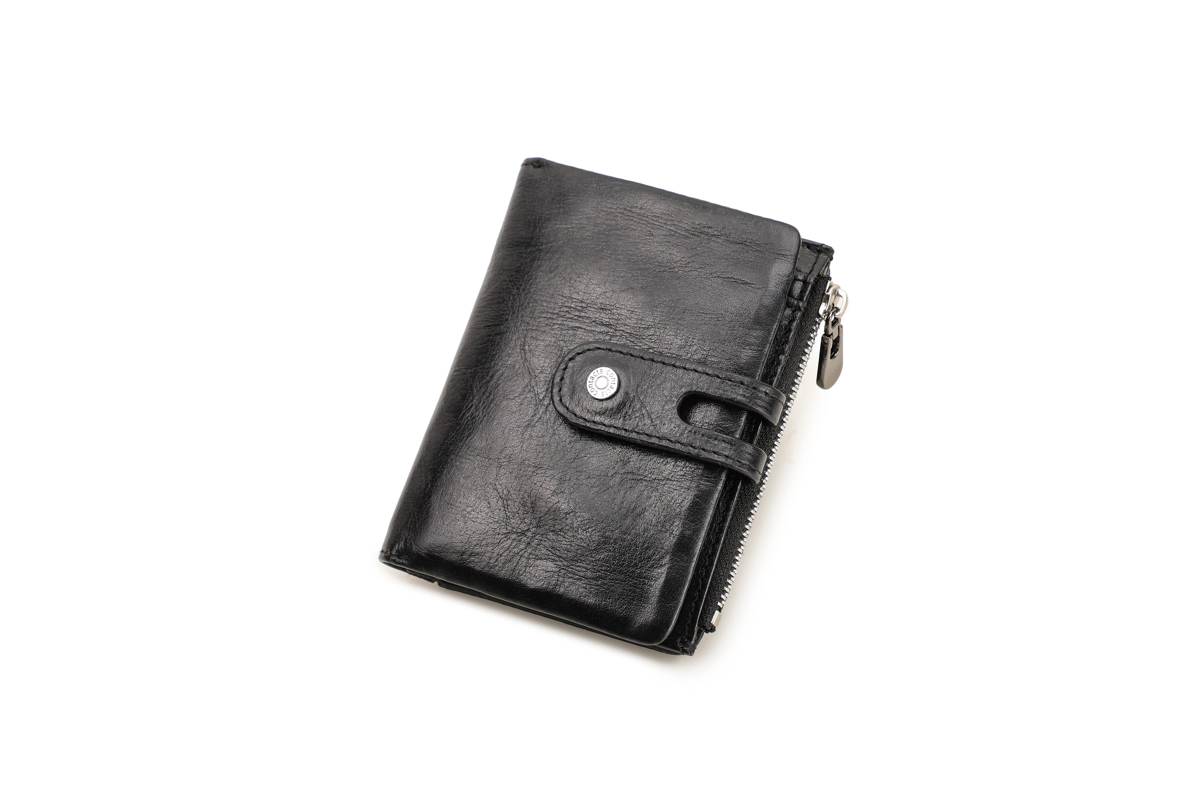 Women's Leather Wallet with Airtag Slot & Card Organizer