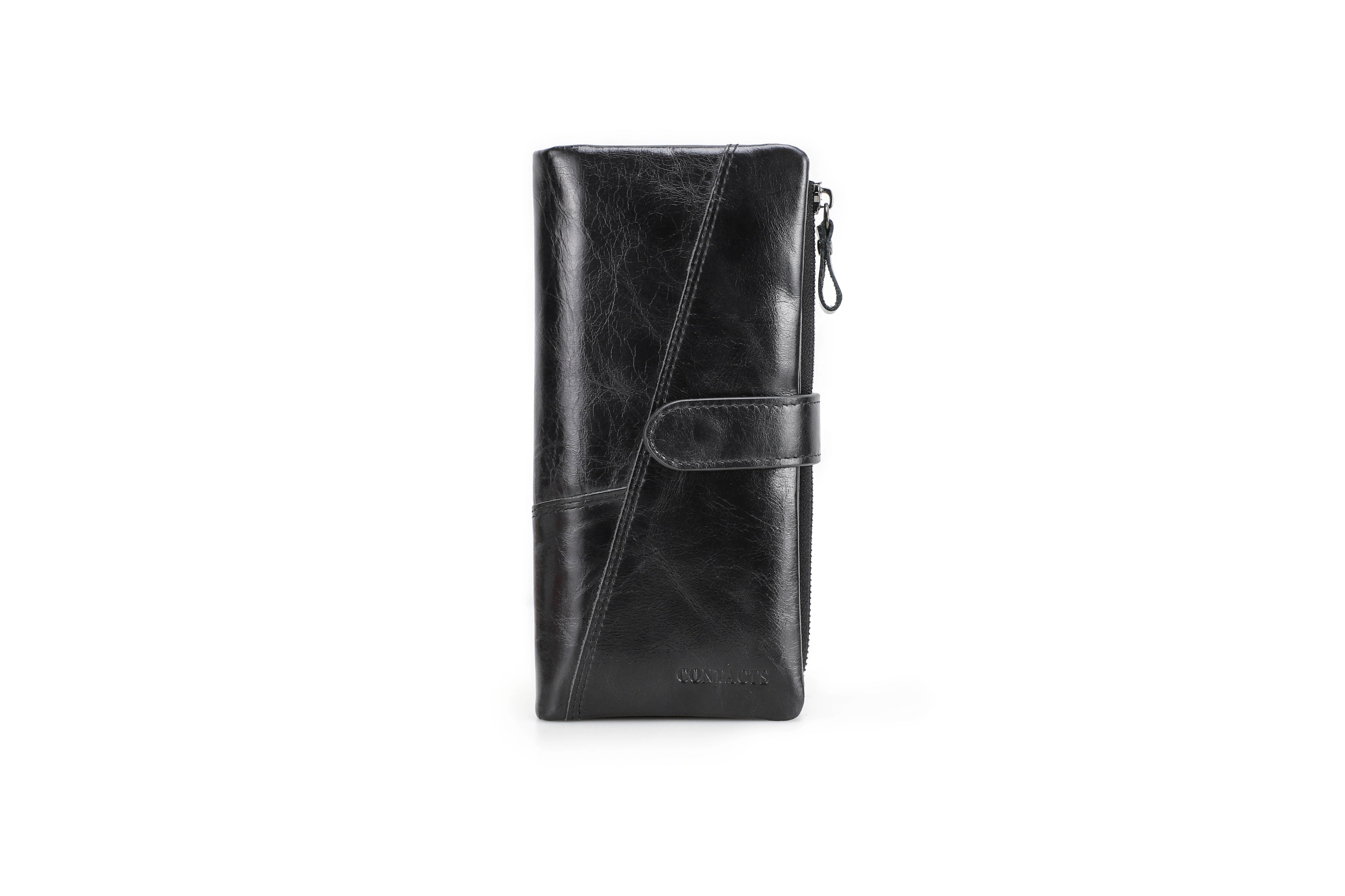 Genuine Leather Long Clutch Card & Coin Slots Wallet