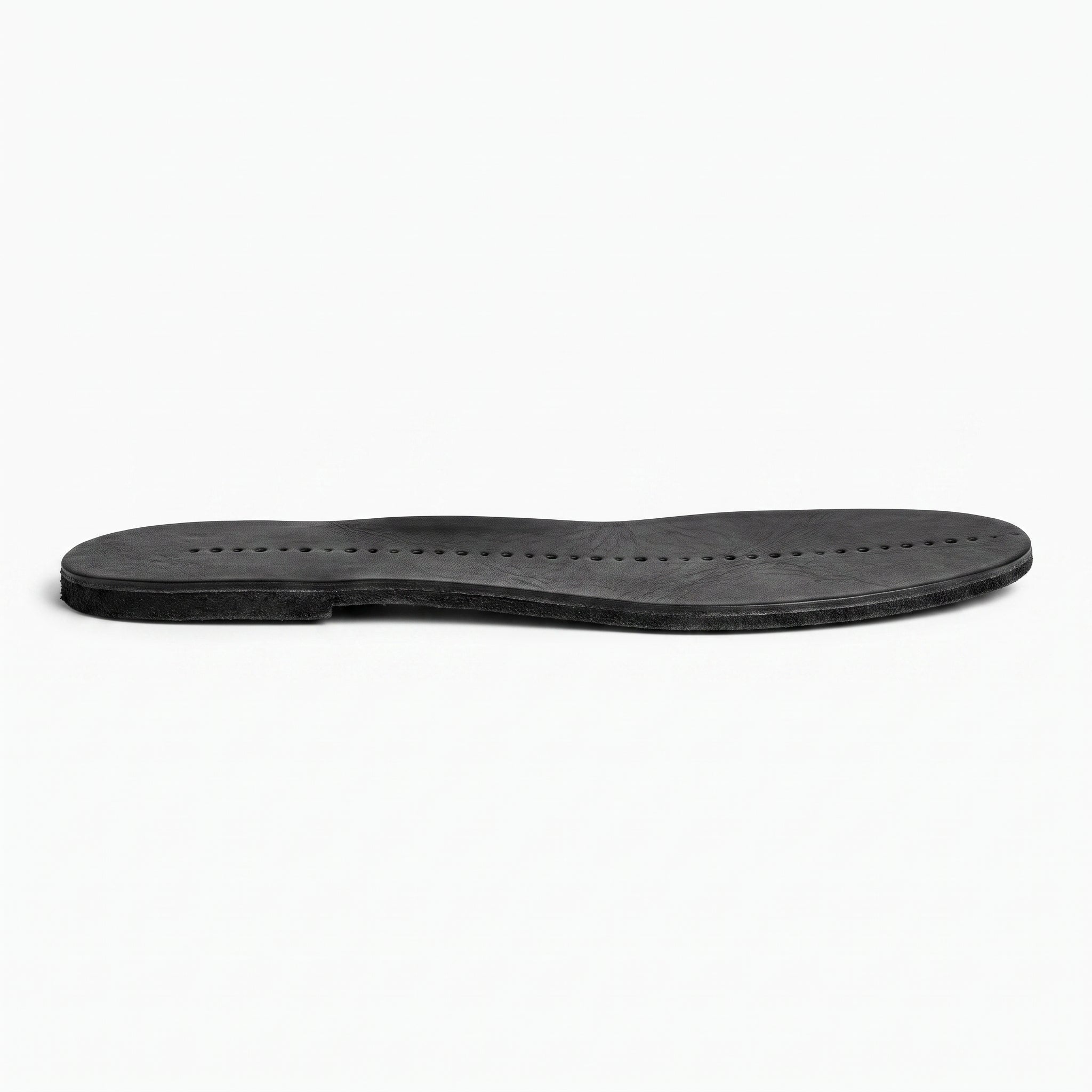 Black Centre-Line Perforated Full-Grain Leather Insoles — Abborne