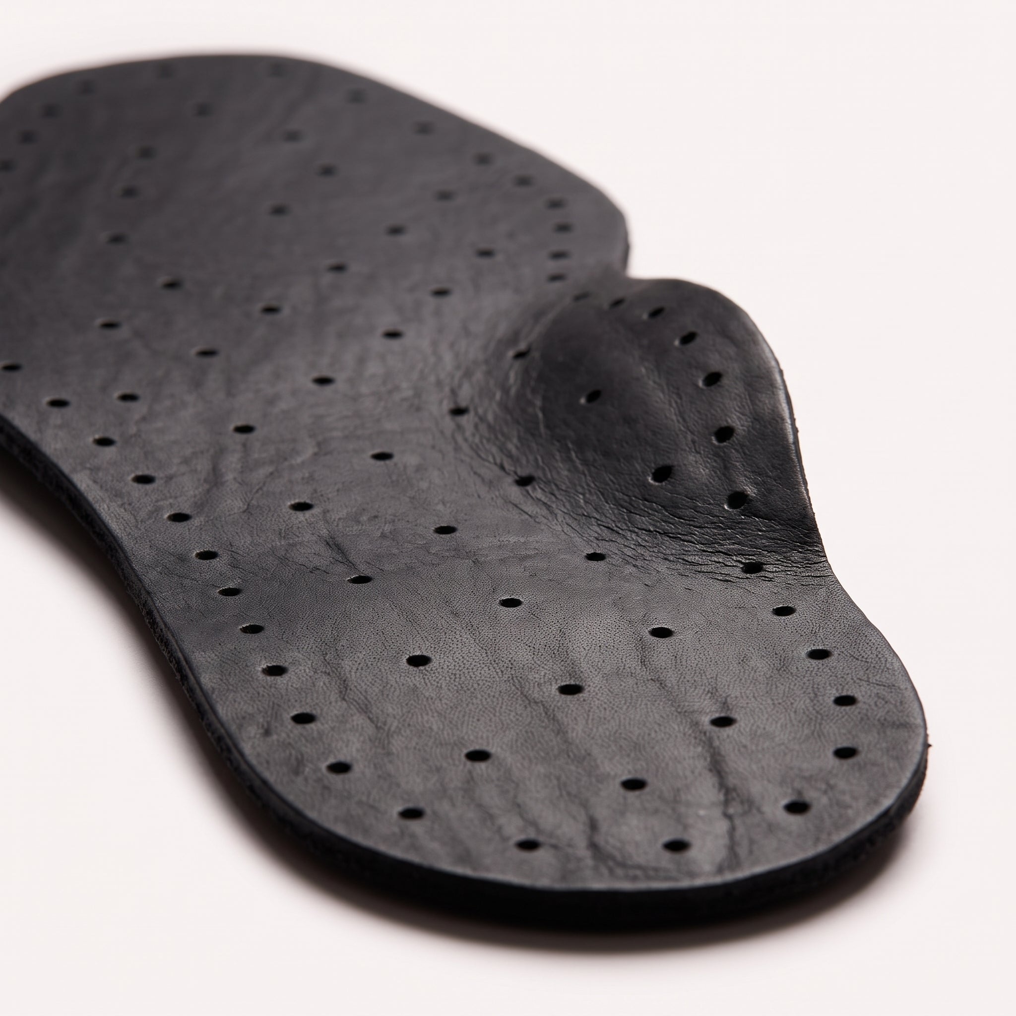 Black Diamond-Punched Full-Grain Leather Insoles — Finham