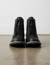 Black-Handmade Full-grain Biker Boots-front-view