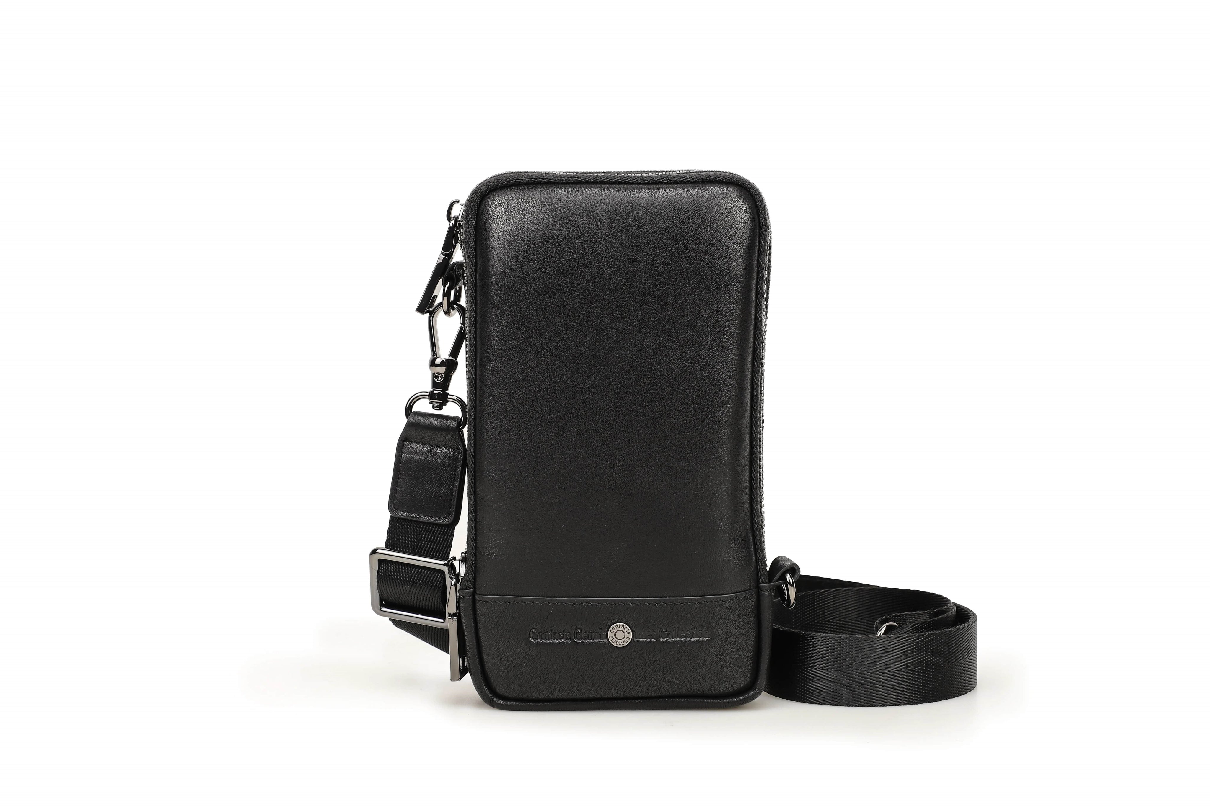 Men’s Convertible Genuine Leather Phone Crossbody Bag
