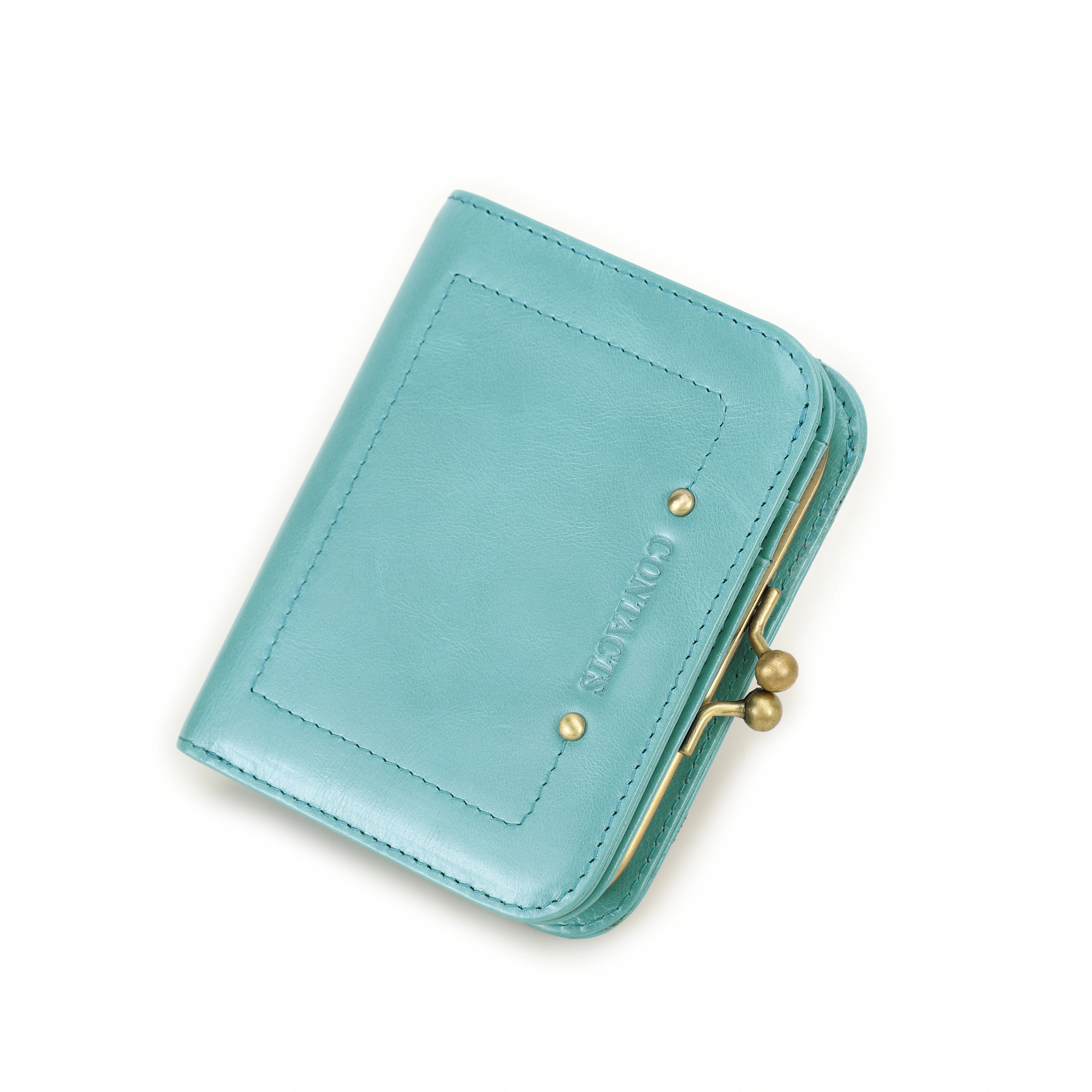 Women's Teal Leather Bifold Wallet - Wigan – Rebels Market