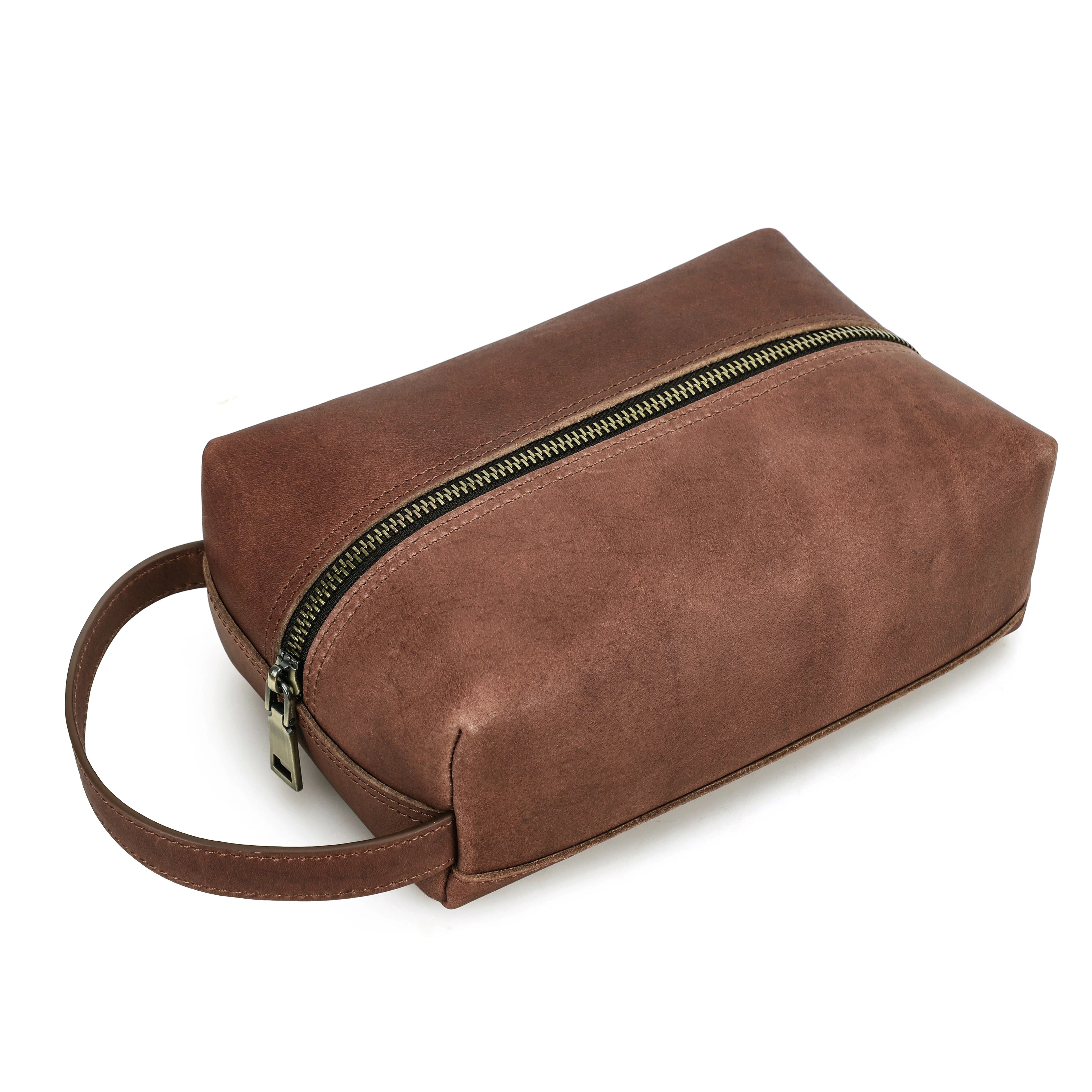 Green Leather Toiletry Bag — Ilkley