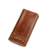 Coin Pocket Long Brown Leather Wallet
