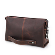 Multi-Compartment Men’s Leather Clutch, Anti-Theft Organizer Bag