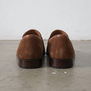 Brown and Tan Suede Apron-Toe Penny Loafers — Waltham — Waltham — Waltham