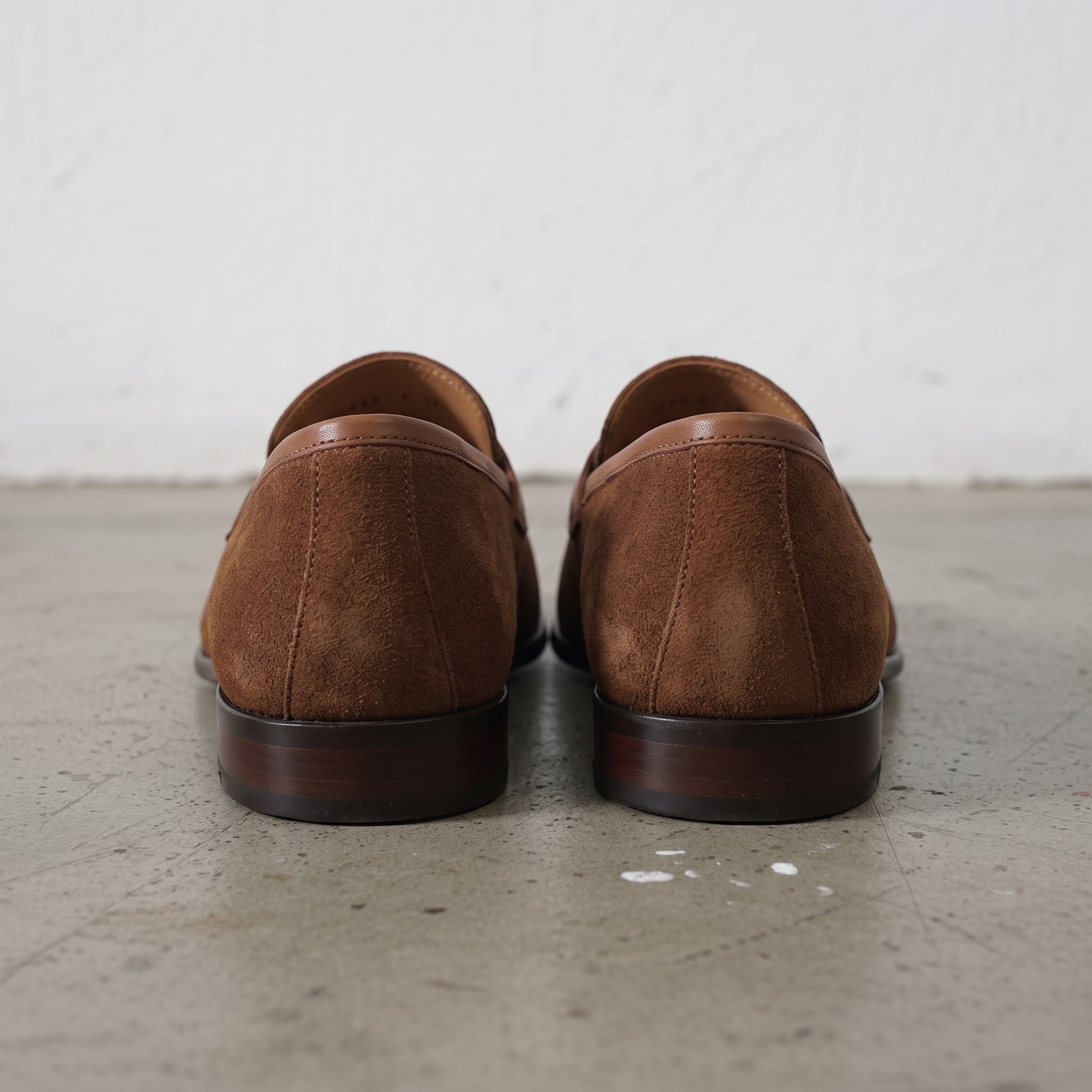 Brown and Tan Suede Apron-Toe Penny Loafers — Waltham — Waltham — Waltham