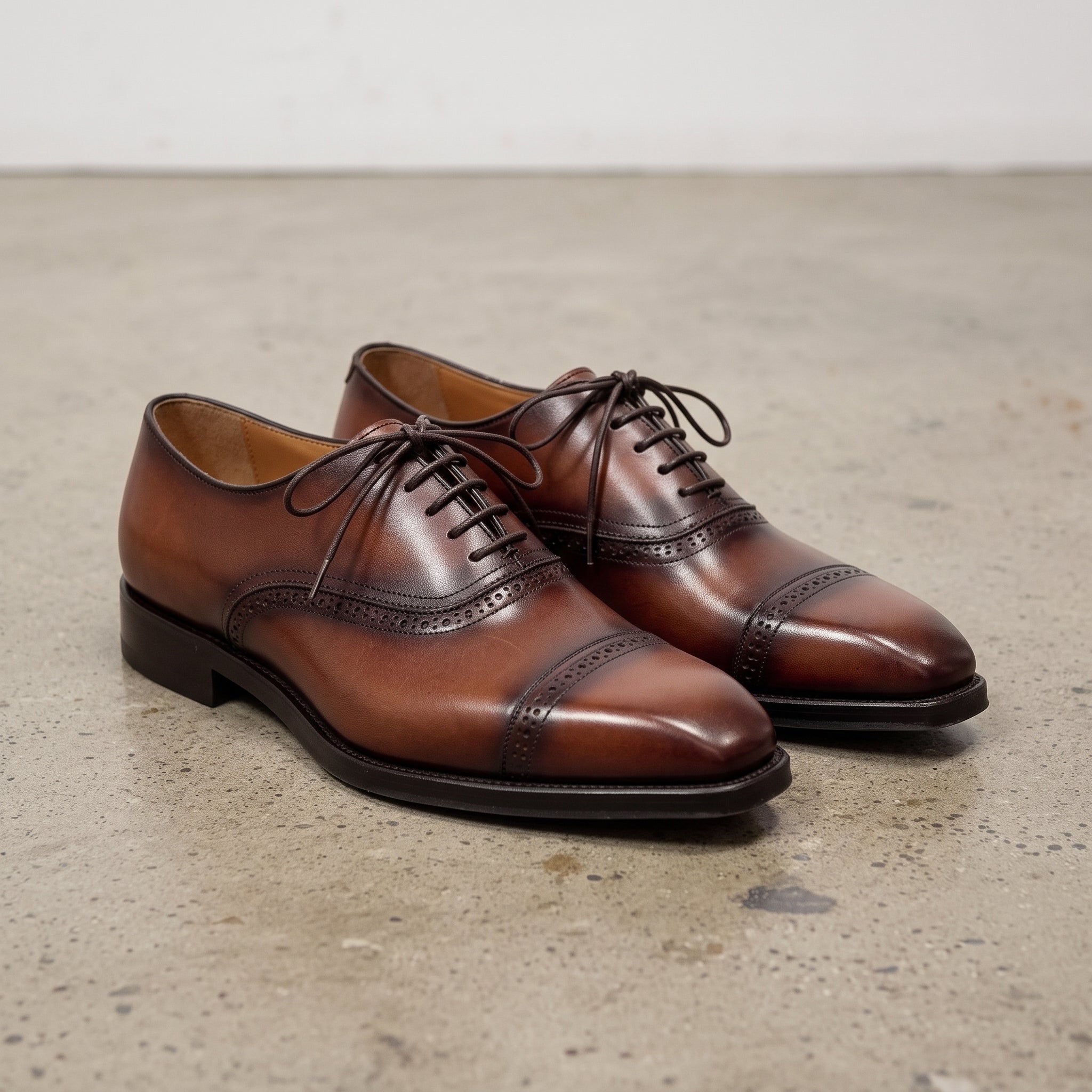 Handmade Brown Leather Oxford Dress Shoes
