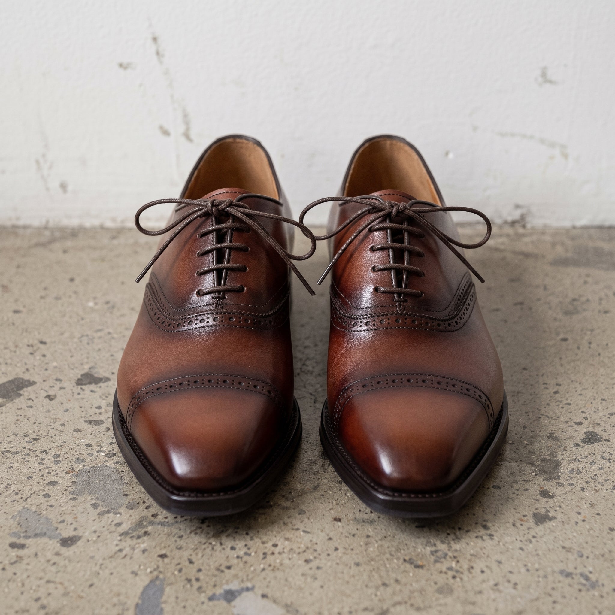 Brown Cap-Toe Leather Oxfords — Fisk