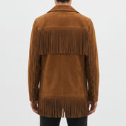 Men's Brown Fringe Suede Jacket — Howland