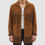 Men's Brown Fringe Suede Jacket — Howland