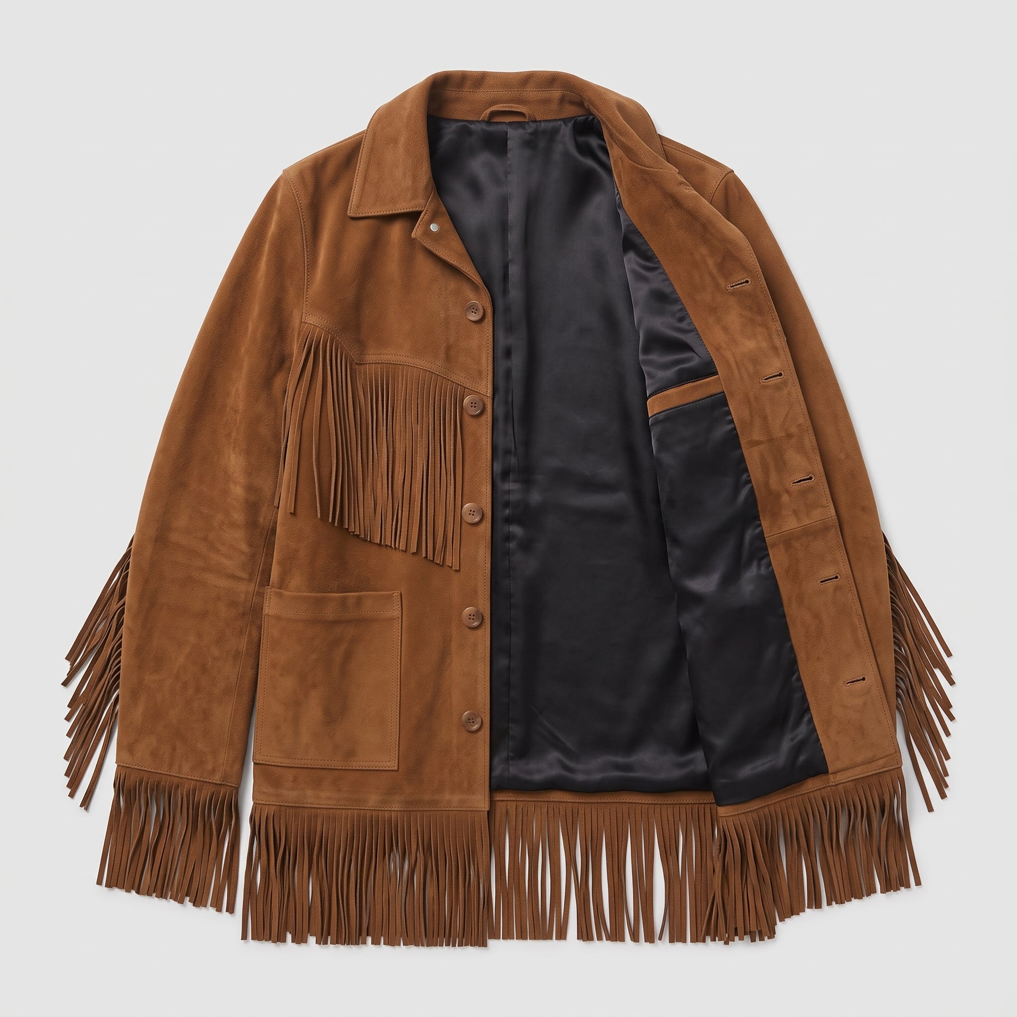 Men's Brown Fringe Suede Jacket — Howland