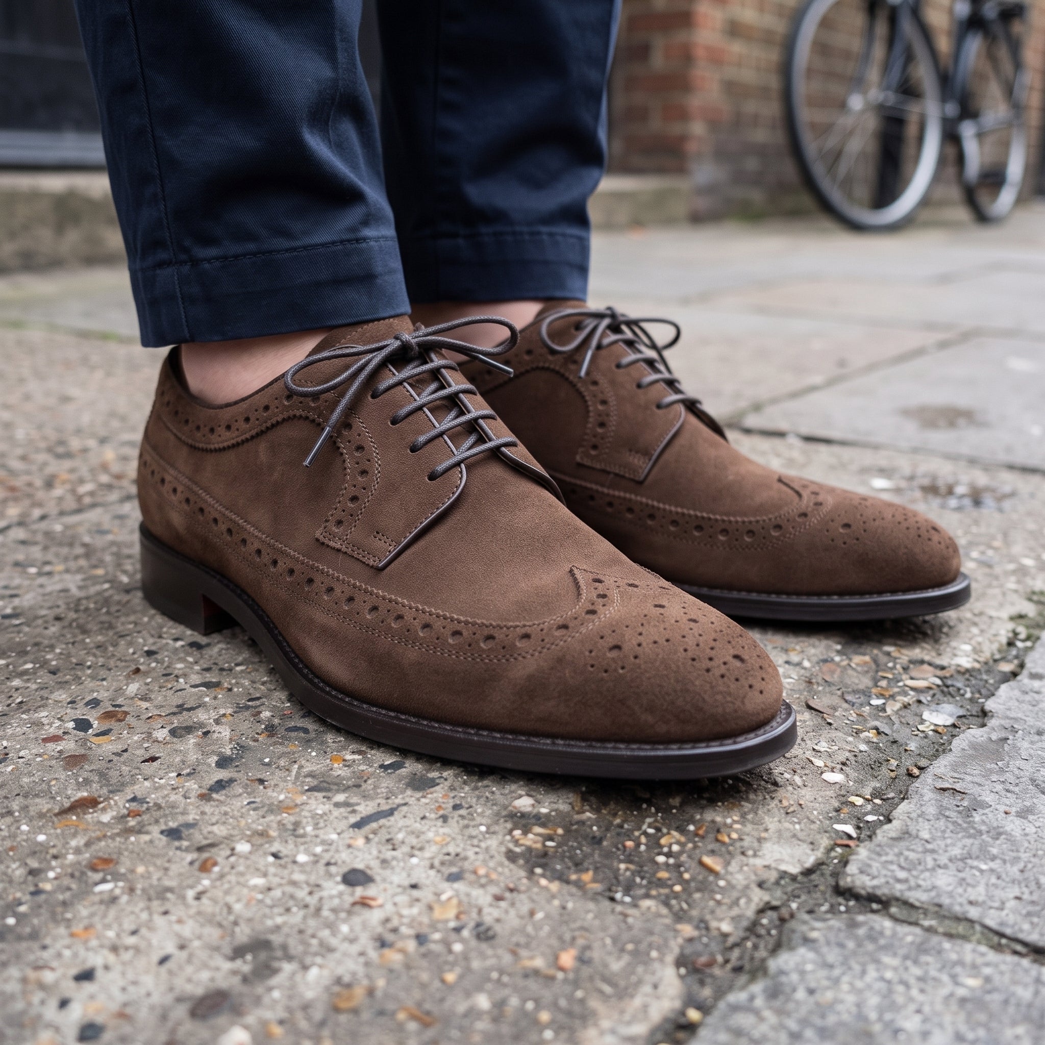 Brown Wingtip Suede Derby — Hobart